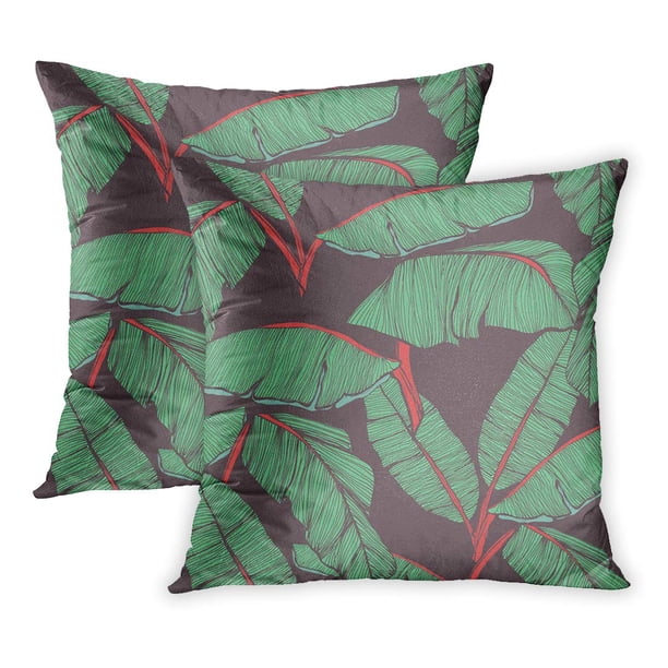 16x16 Inch Throw Pillow Cover - Colorful Tropical Flower Botanical Pattern, Retro Decorative Square Cushion Case