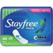 Stayfree Maxi Pads (without Wings), Unscented, Super, 48 ct