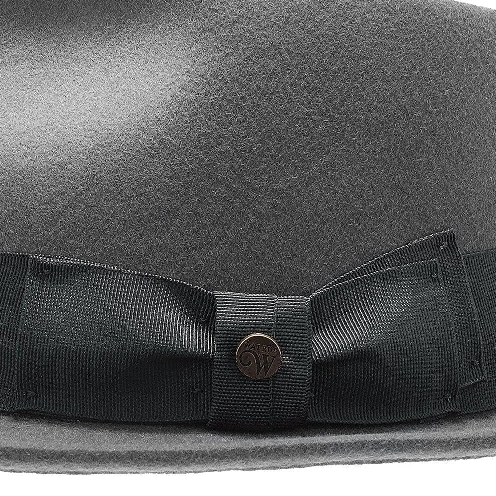 Walrus Hats Compass Grey  Diamond Crown Fedora – 100% Australian Wool Felt Hat with Grosgrain Band & Walrus Logo Pin – Stylish Unisex Fedora