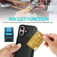 thumbnail image 6 of Asuwish Screen Protector Included PU Leather Soft Shell Wallet Cell Phone Case with Screen Protector for iPhone 16 Plus, Black, 6 of 8