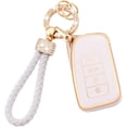 thumbnail image 1 of for Lexus Key Fob Cover Soft TPU Smart Car Key Shell Case for Lexus RX is ES GS LS NX RS GX LX LC 2 3 4 Buttons White Key Protector with Bling Leather Keychain,1,white, 1 of 6