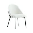 thumbnail image 6 of Gracie White and Black Leatherette Dining Chair with Steel Legs - Set of 4, 6 of 10