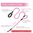 thumbnail image 2 of VOZRELS Dog Leash Heavy Duty 6ft, Double Handle Dog Leash with Padded Handle for Traffic Control, Reflective Rope Leashes for Large and Medium Dogs Control Safety Training at Night (Pink), 2 of 3