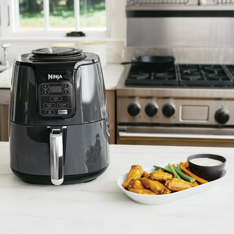 Ninja 4 Quart Air Fryer with Reheat & Dehydrate, Black/Silver, AF100WM