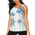 thumbnail image 2 of Picia Pale Blue Lotus Flowers Pattern Women's Workout Tank Top,Breathable Activewear,Slim Fit Athletic Top,Versatile Workout Moisture-wicking top-Small, 2 of 9