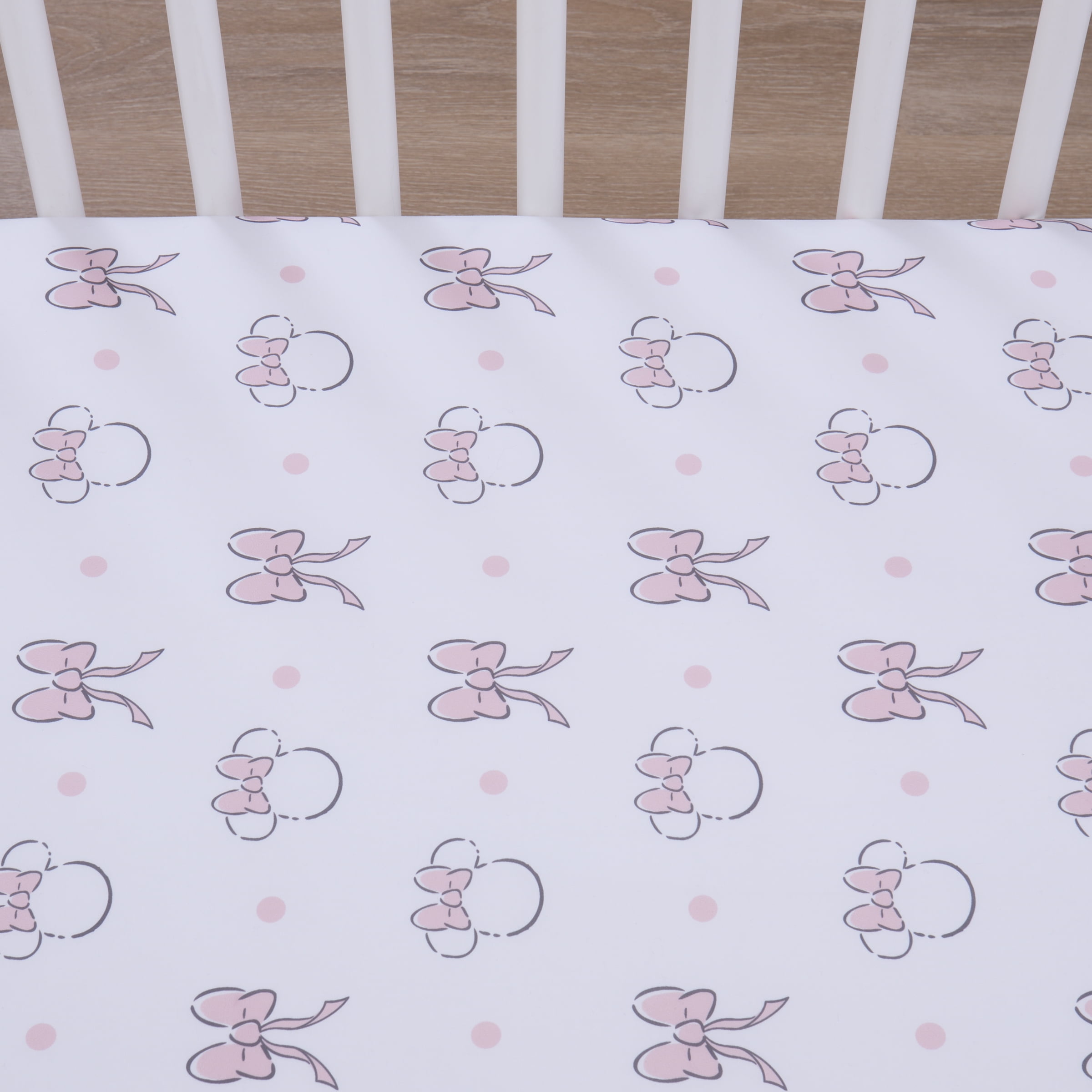 Minnie Mouse Sweet Bows Fitted Crib Sheet, Infant Girl, Pink
