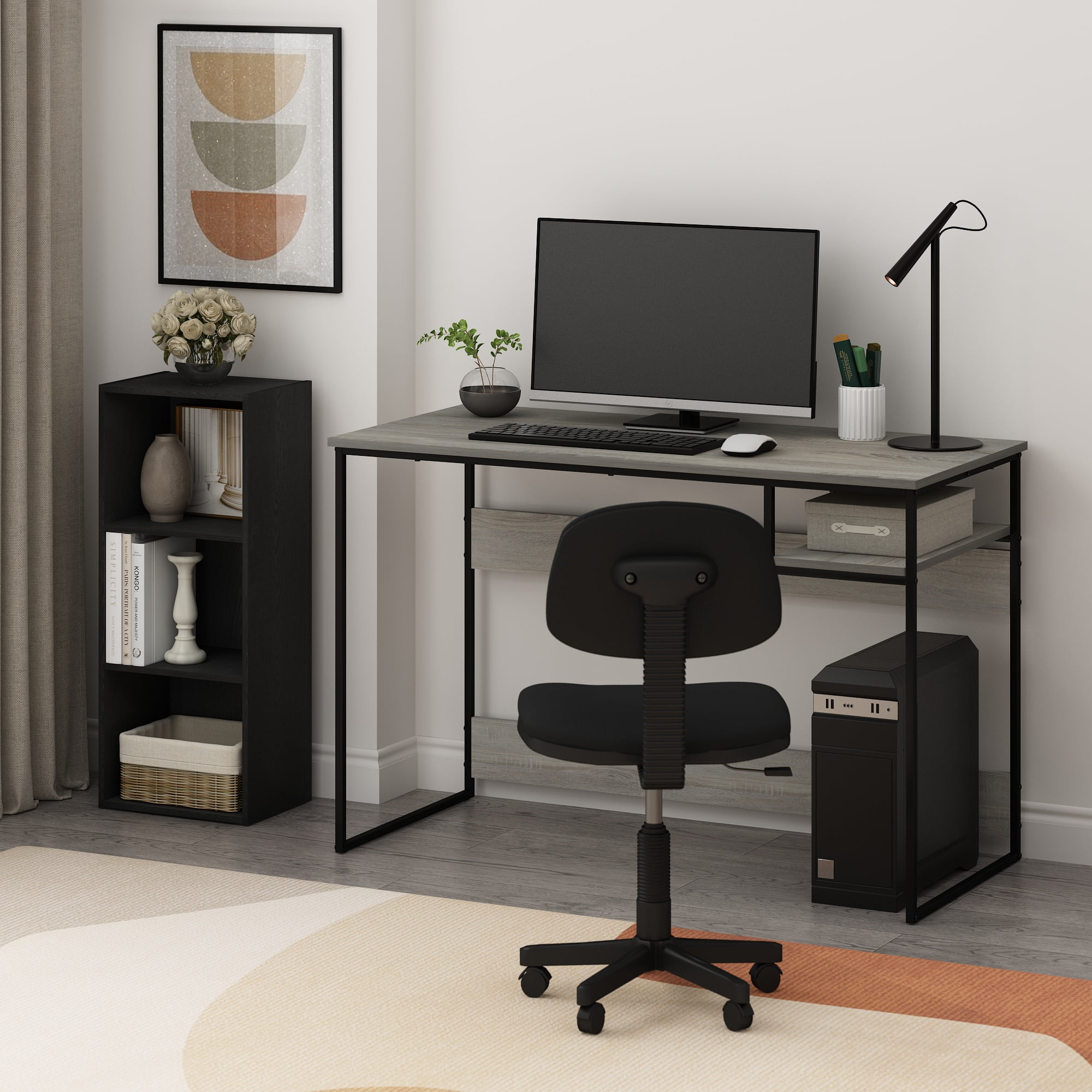 Furinno Luder 3Tier Open Shelf Bookcase, Blackwood, Easy Assembly  (图2)