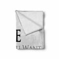 thumbnail image 2 of Saying Soft Flannel Fleece Throw Blanket, Be Who You Want to Be Message on Greyscale Circle Background, Cozy Plush for Indoor and Outdoor Use, 70" x 90", Pale Grey and Black, by Ambesonne, 2 of 6