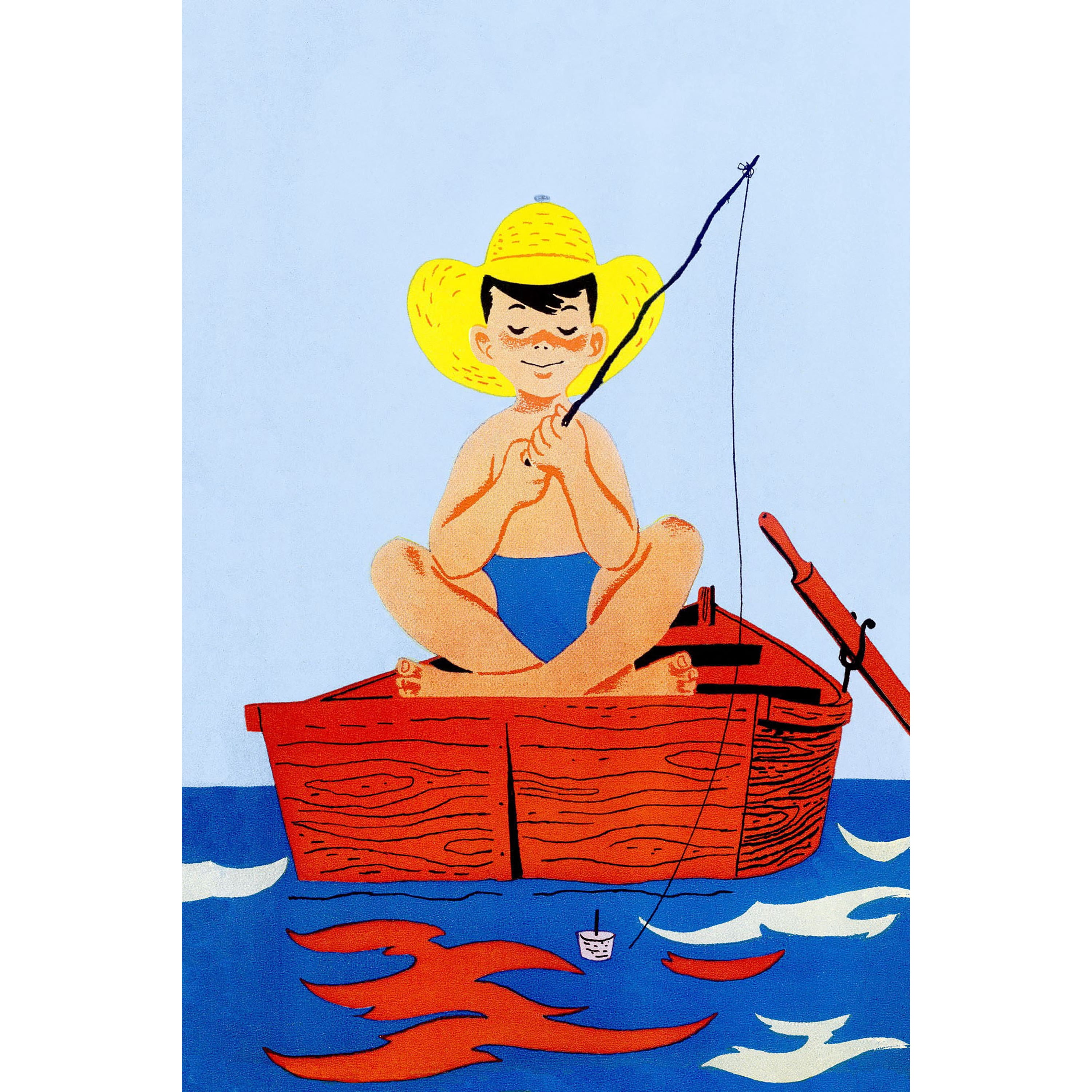 Marmont Hill "Fishing Boy" Painting Print on Wrapped Canvas