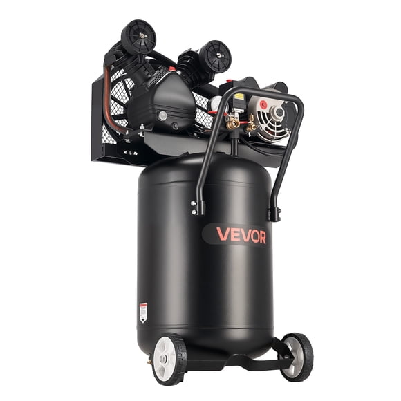 VEVOR 20-Gallon Air Compressor, 2HP 6.5SCFM at 90PSI, Max 135PSI Pressure Oil-Lubricated Air Compressor Tank, Portable on Wheels for Auto Repair