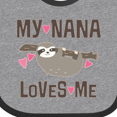 thumbnail image 4 of Inktastic My Nana Loves Me Sloth Girls Baby Bib, 4 of 4