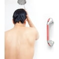 thumbnail image 4 of SAFETY+BEAUTY Suction Shower Grab Bar, Bath Tub Handle with Indicator, Anti-Slip Grip, Metallic Silver Dual Tone (Pink, 17 inch), 4 of 7