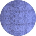 thumbnail image 1 of Ahgly Company Indoor Round Oriental Blue Traditional Area Rugs, 6' Round, 1 of 4