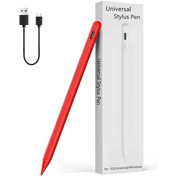 Active Stylus Pen for Touchscreen Android iPhone Tablet Phone，Touch Screen Pen Compatible with iPhone/iPad/Pencil/Samsung/iOS/Lenovo/Huawei - Red