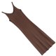 thumbnail image 5 of Vestido Con Cuello En V Sin Mangas De Punto Color Sólido Vestido Largo Y Delgado Sexy, Marrón, M AweSitey AP001368-10B, 5 of 7