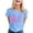 Blue, variant on Womens Athletic Tops Women's T-Shirts Stylish Printed Short Sleeve O Neck Top for Everyday Casual Wear White XXL