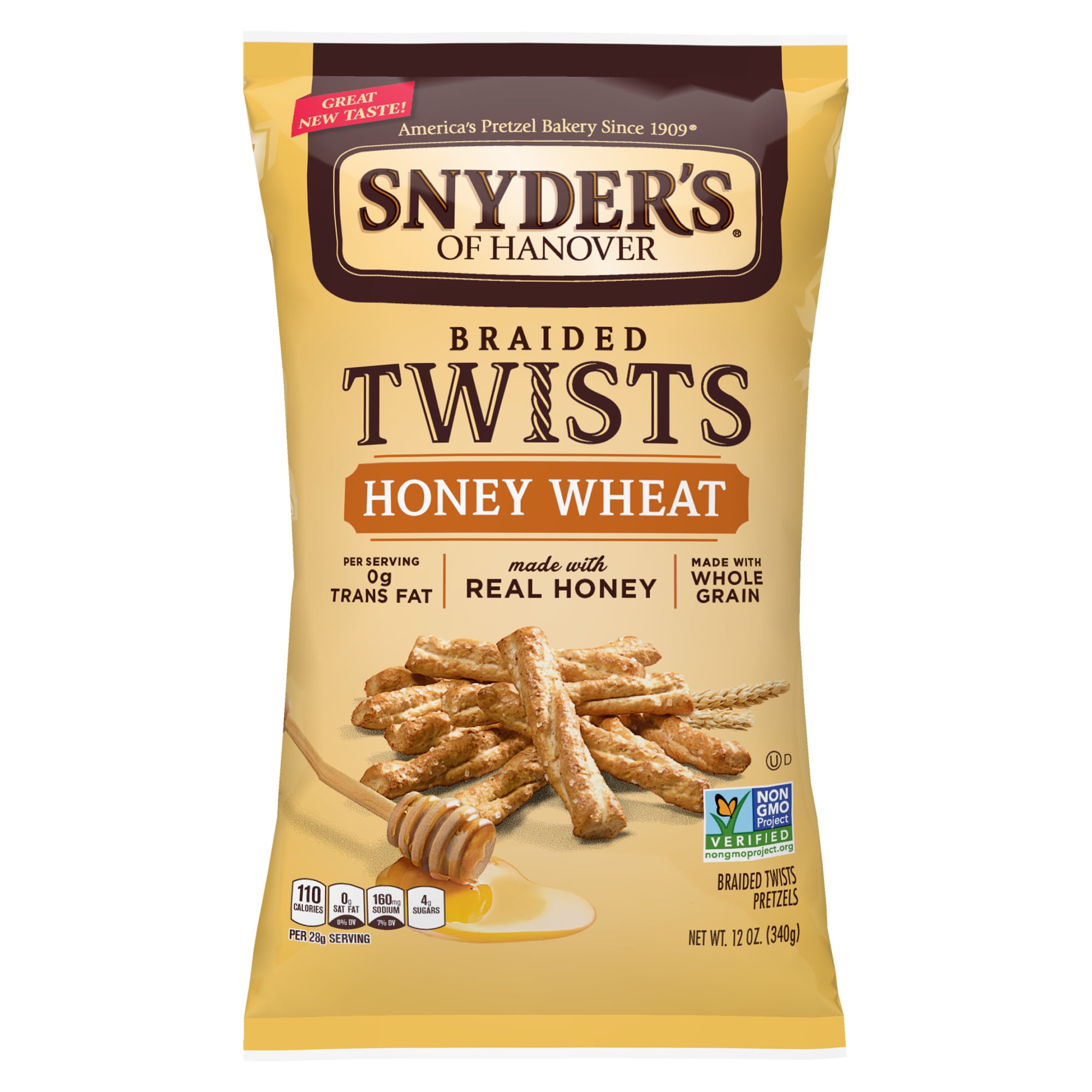 Snyder's of Hanover Honey Wheat Braided Pretzel Twists, 12 Oz - Walmart.com