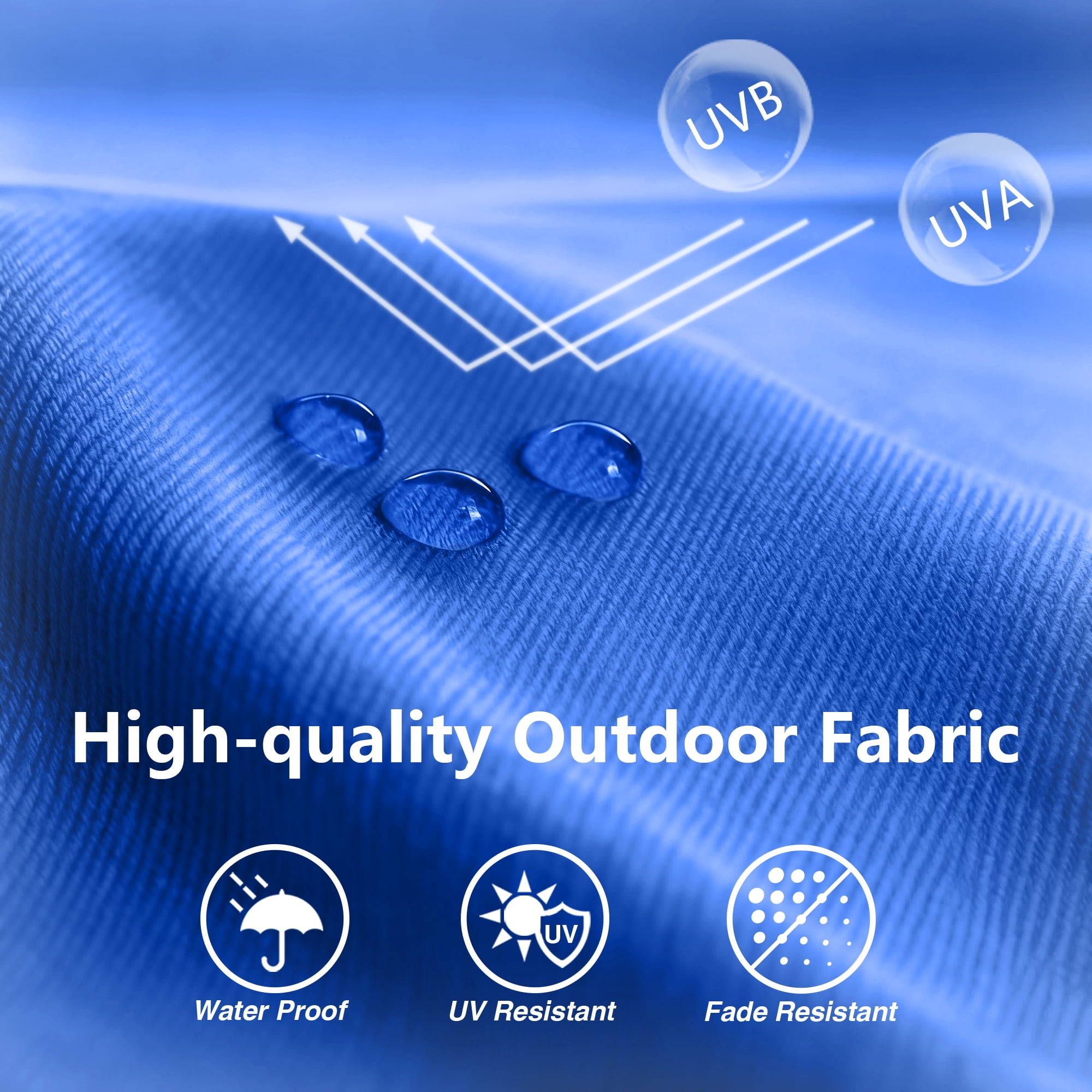 Abble 11FT Outdoor Patio Umbrella with Crank Handle, Market Umbrella with 8 Sturdy Umbrella Ribs, Waterproof for Garden Deck Backyard Pool,  Royal Blue