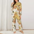 thumbnail image 3 of Bingfone Womens Pajama Sets Groovy Floral Print,Long Sleeve Loungewear Pajamas Set-Small, 3 of 9