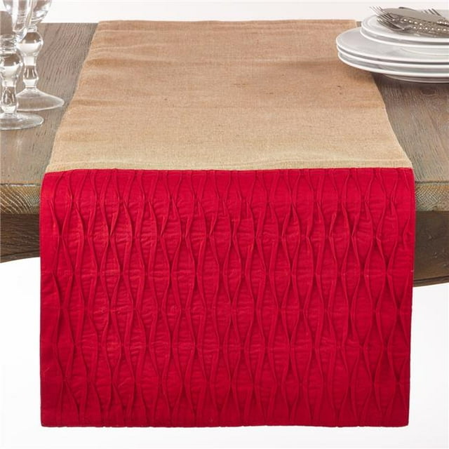 Saro Lifestyle 3585.R1672B 16 x 72 in. Diamant Plissé Design Table Runner&44; Rouge