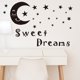 thumbnail image 3 of Gwong Decoración hogareña Auto adhesivo estrellas luna forma dulce sueños carta habitación de hogar decoración de pared decoración Gwong 21053715, 3 of 7