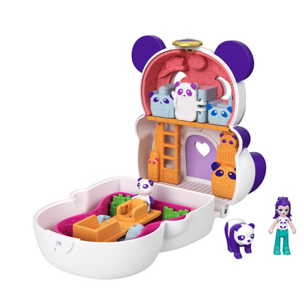 Polly Pocket Flip & Find Panda Compact, Flip Feature Creates Dual Play