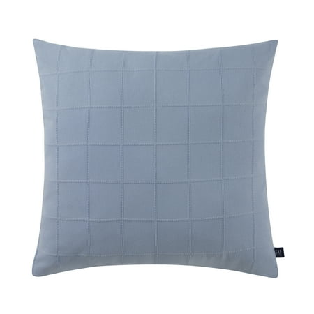 Gap Home 100% Organic Cotton Stitched Check Decorative Pillow Blue 22" x 22"