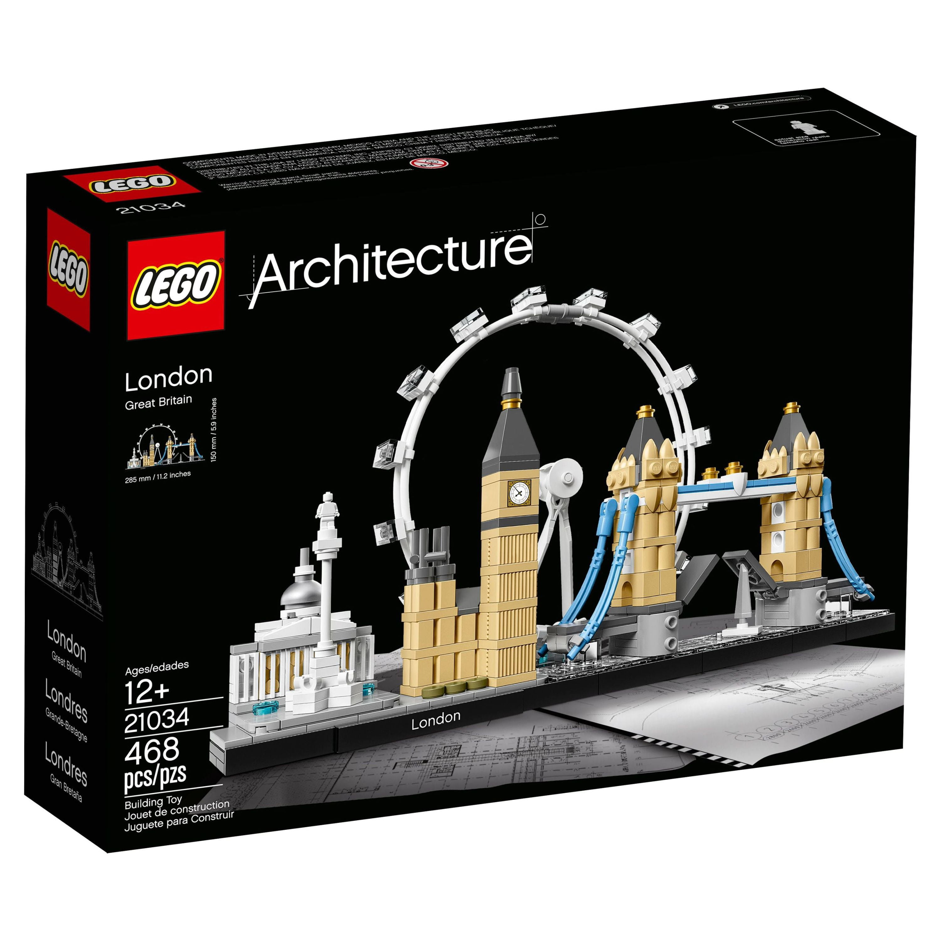 LEGO Architecture London Skyline 21034 Collectible Model Building Kit with  London Eye, Big Ben, and Tower Bridge, Office Home Décor, Skyline