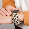 thumbnail image 6 of TOYOUTHS 3 Packs Apple Watch Band Scrunchies 38mm Cloth Soft Pattern Printed Fabric Wristband Women IWatch Elastic Scrunchy Bands 40mm 41mm Series SE 7 6 5 4 3 2 1, S/M, 6 of 7