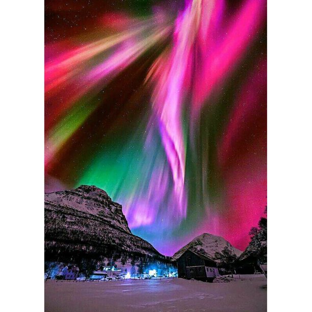 Diamond Painting (DE2019) Rhinestone Fantasy Aurora 5D Square Kit (B1021) 40x50cm Hugtrwg Para estrenar