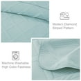 thumbnail image 3 of Exclusivo Mezcla Ultrasonic Twin Quilt Set, 2-Piece Lightweight Bedspreads Modern Striped Coverlet, Aqua Blue, 3 of 6