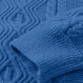 thumbnail image 6 of ZCFZJW Mens Cable Knit Sweater Lightweight Casual Long Leeve Crewneck Pullover Sweaters Basic Twist Textured Fisherman Sweater Tops Blue XL, 6 of 8
