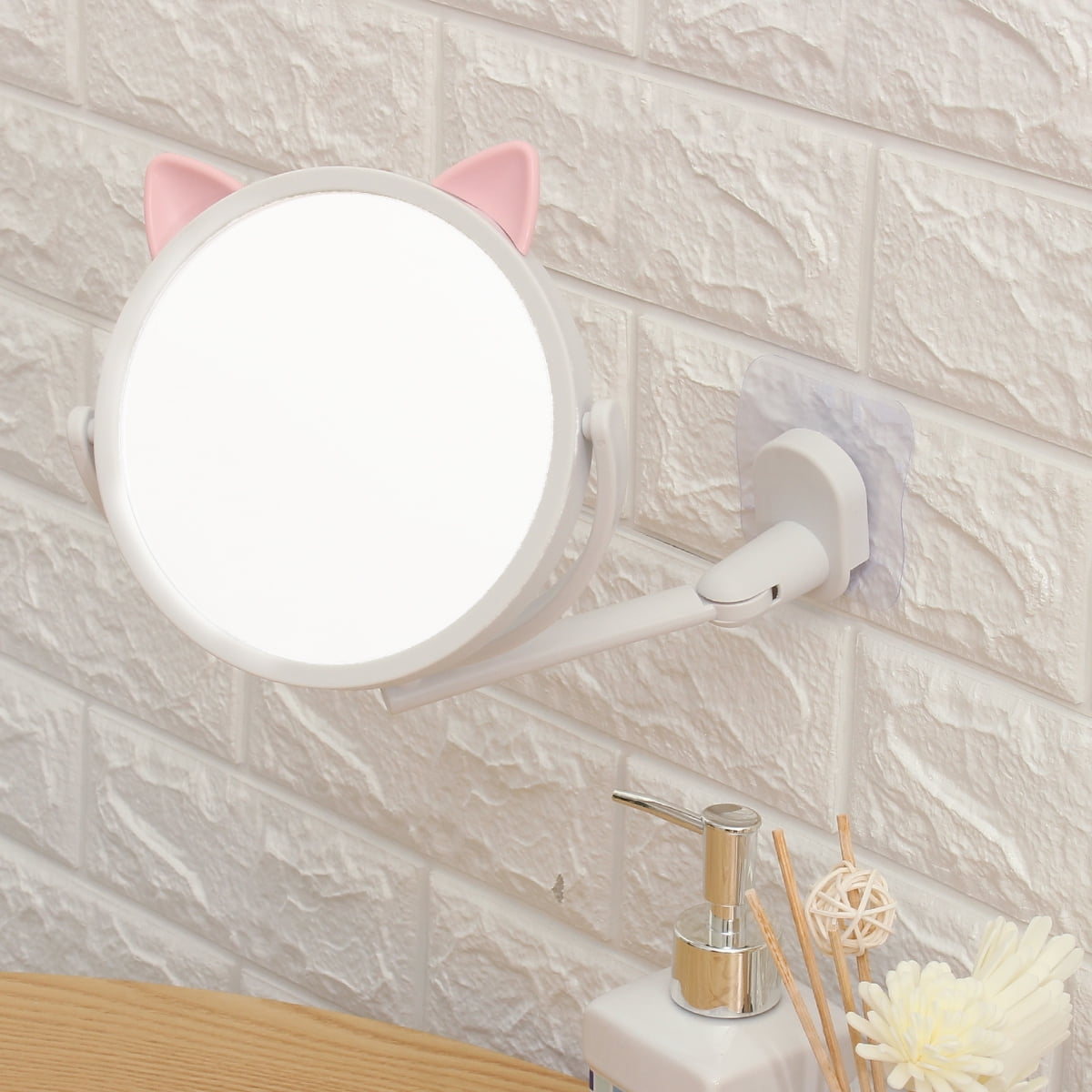 Bathroom Makeup Mirror 360° Suction Cup Mirror Shaving Shave Magnifier