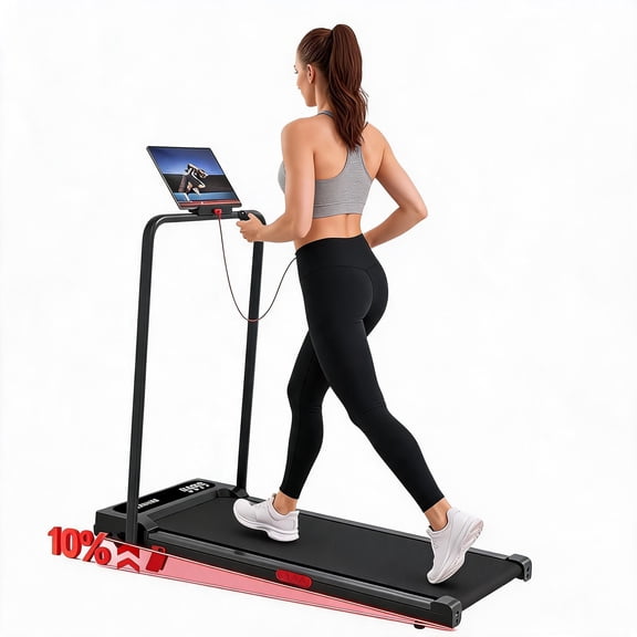 Riedhoff Folding Walking Pad Treadmill for Home, 3.0 HP Under Desk Treadmill with Smart APP, Black
