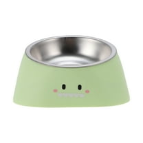Unique Bargains 1 Pc Durable Dog Bowl for Indoor and Outdoor Camping Green Stainless Steel Plastic