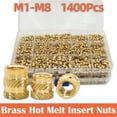 thumbnail image 3 of Brass Threaded Insert Nut Kit Hot Melt Heat Knurled Embed Injection Copper Insertnut For 3D Print Plastic, 3 of 7