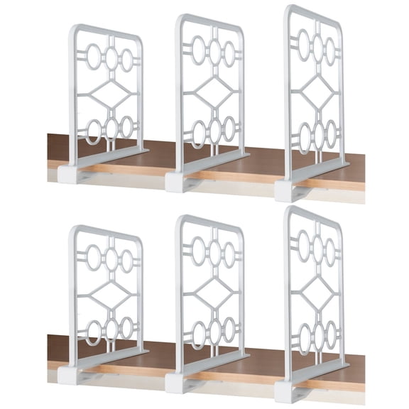 EZICOZI Premium Set of 6 Shelf Dividers - Closet Organizer for Clutter-Free Spaces with Easy-Clip Attachment - Ideal for Kitchen, Bathroom, Office, and Laundry Room Shelves