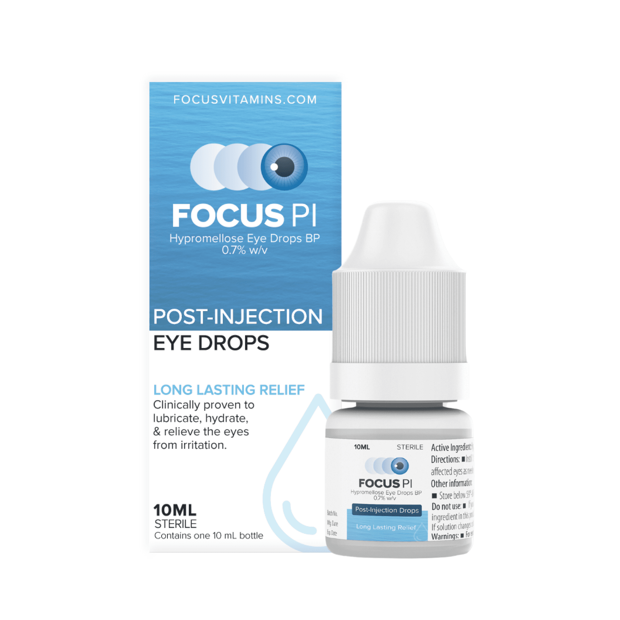 Focus Vitamins Focus PI PostInjection Eye Drops 30 Day Supply LongLasting Relief for Dry