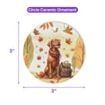 thumbnail image 5 of Welcome Fall Vizsla Enjoys School Time Autumn Fall Leaves Ceramic Round Ornament Vizslas Dog Lover Gifts Idea Home Tree Decor - 02013, 5 of 5