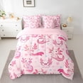 thumbnail image 3 of Homewish Girly Pink Axolotl Bedding Comforter Set 7pcs for Kids, Romantic Love Heart King Bedding Sets, Kawaii Cartoon Animal Reversible Bed Sheets, Ultra Soft Bedroom Decor, 3 of 8