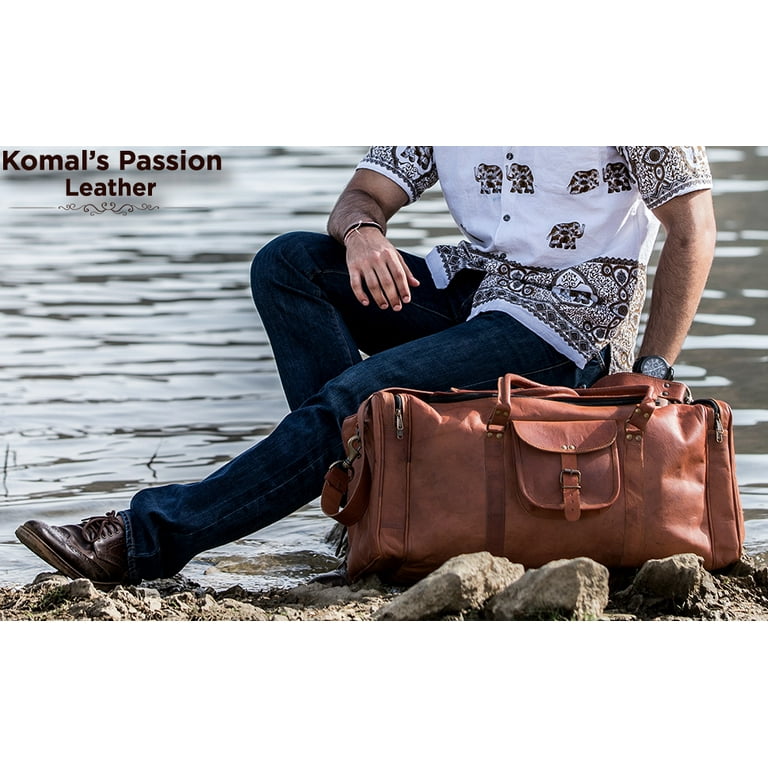 Leather Duffel Bag 30 inch Large Travel Bag Gym Sports Overnight Weekender  Bag by Komal s Passion Leather