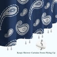 thumbnail image 6 of Blue Pioneer Flower and Paisley Pattern Shower Curtain 72"x84" ,Bathroom Decorative Shower Curtains Set with 12 Hooks,Modern Waterproof Washable Shower Curtain, 6 of 6