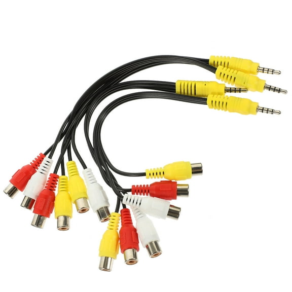Pyramidti 4pcs AV Cord Converter Cable TV 3.5mm Mini AV to 3 Cord