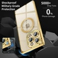 thumbnail image 6 of for iPhone 14 Pro Max Case Magnetic Cases  Clear Silicone Protective Phone Cover (Compatible with MagSafe) Women Ultra Thin Flexible Luxury Plating Cases Blue, 6 of 9