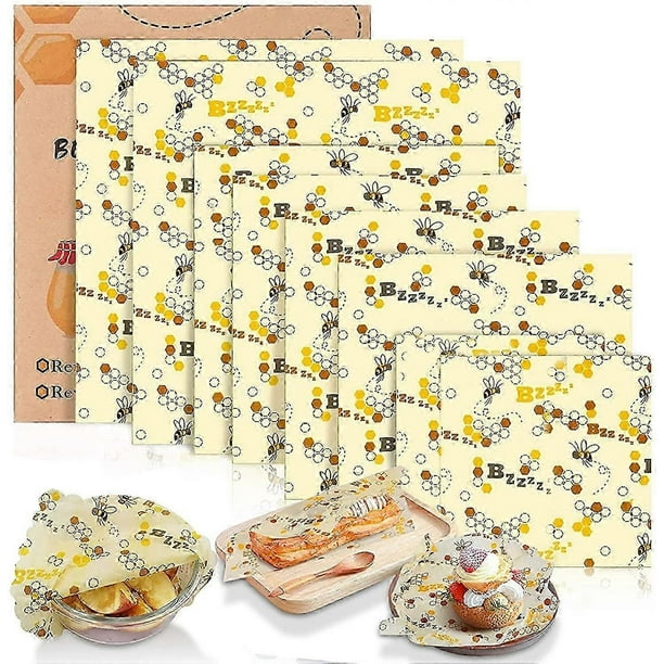 Beeswax Wrap, Reusable and Eco-Friendly Food Wrap Organic Cotton Wraps, Food