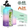 thumbnail image 3 of GEDUX 64oz Insulated Stainless Steel Water Bottle with 2 Leak Proof Lids(Spout Lid and Straw Lid) Wide Mouth Powder-Coated Water Bottle with Paracord Handle for Sports and Travel, 3 of 7