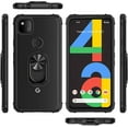thumbnail image 4 of Kickstand Case for Google Pixel 4a (2020) Case,Drop Protection Clear Case,Slim Phone Cover Shell,Soft Bumper + Hard Back + Ring Stand Fits Magnetic Car Mount Case for Google Pixel 4a,Red, 4 of 7