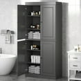 thumbnail image 4 of Palace Imports 100% Solid Wood 32" Bathroom Cabinet with Solid Doors and Adjustable Shelves, Gray, 4 of 7