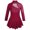 Burgundy, variant on Kaerm Girls Figure Ice Skating Dress Long Sleeve Cutout Back Roller Skating Ballet Dance Dress Blue 4