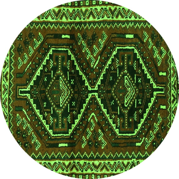 Ahgly Company Indoor Round Persian Green Traditional Area Rugs, 6' Round